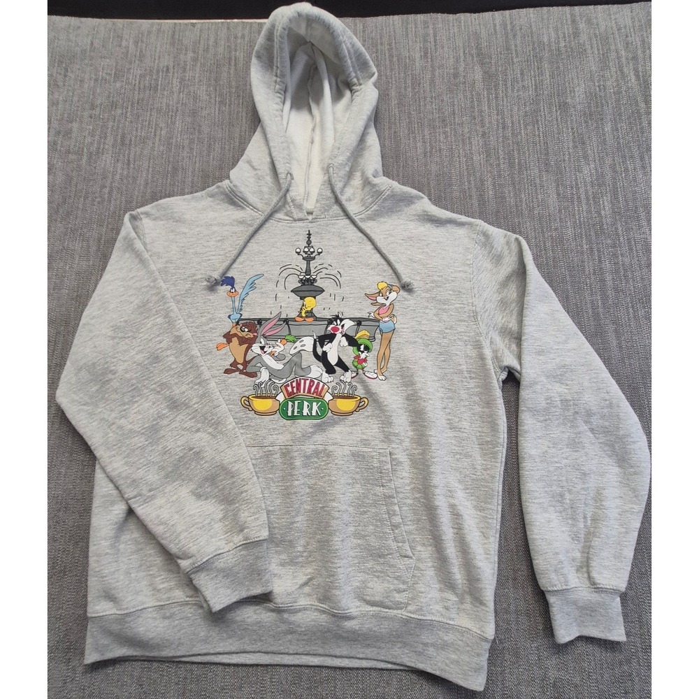 Warner Bros Looney Tunes‎ x Friends Mashup Gray Hoodie Juniors XL Bugs Bunny